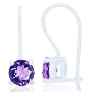 1.70ct Genuine African Amethyst 925 Sterling Silver Earrings