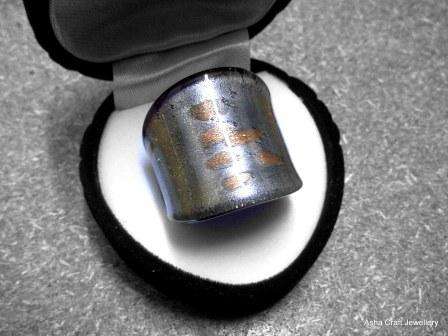 ASHA CRAFT - Exquisite Handmade Murano Glass Ring. Size 7.5 / P