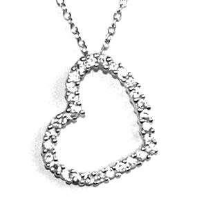 FREE SHIPPING! 0.60ct Pure White CZ Heart Necklace in 925 Sterling Silver