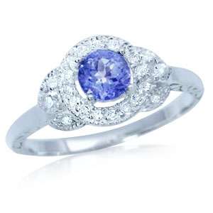 [R8219.17] ASHA CRAFT - 100% REAL 0.94ct Genuine Tanzanite and Topaz Ring - Size 6 / M