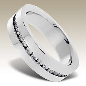 BRAND NEW Channel set CZ Wide 316L SS Ring - Size 6 / M