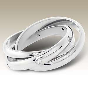 BRAND NEW Tri-Band CZ Eternity 316L SS Rings - Size 6 / M