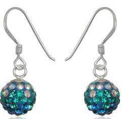 Swarovski Crystals 925 Solid Sterling Silver Earrings - Ocean