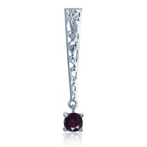 Natural Garnet 925 Sterling Silver Filigree Pendant - 34mm long