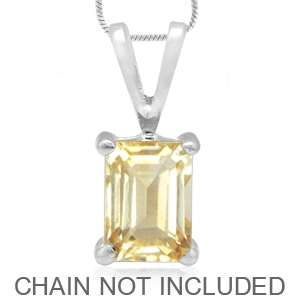 1.08ct. Natural Citrine 925 Sterling Silver Solitaire Pendant