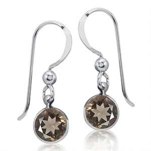 WOW!! 2.40ct Natural Smoky Quartz 925 Sterling Silver Dangle Earrings