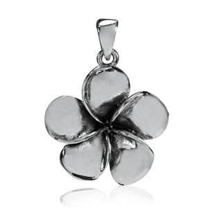 925 Sterling Silver PLUMERIA FLOWER Pendant