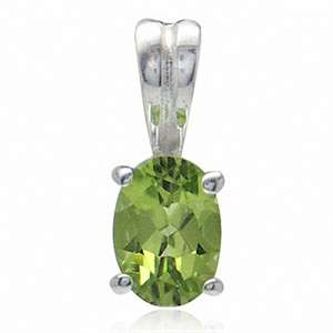 Natural Peridot 925 Sterling Silver Solitaire Pendant