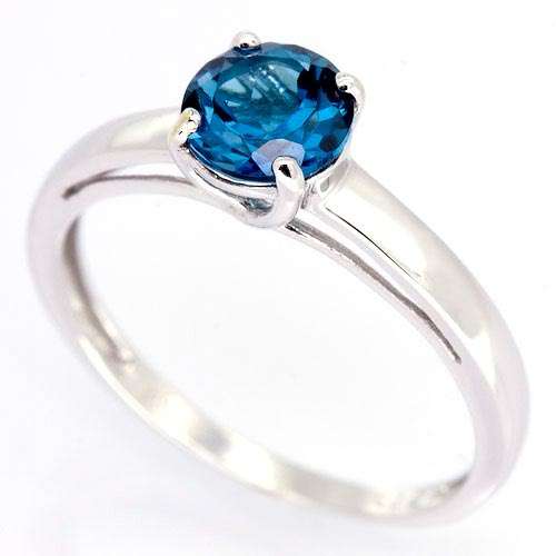 FREE SHIPPING! In Stock*1.60CT Natural London Blue Topaz 9CT 9K White Gold Ring