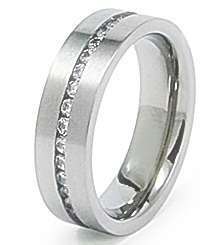 Full Eternity Channel CZ Authentic 316L SS Wedding Ring - Size 9 / S / 19mm