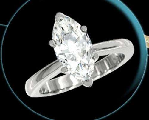 Marquise cut 1.620ct Cubic Zirconia 925 Sterling Silver Ring. Size 8.5 / R