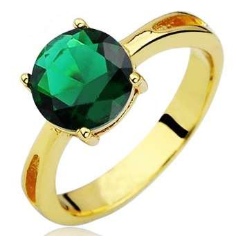"Emeraude" 14kt Gold-filled Green CZ Ring - Size 6 / M