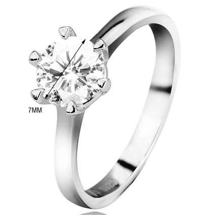 Extraordinary 2.25ct White Crystal 925 Sterling Silver Ring. Size 7/O/17.3mm