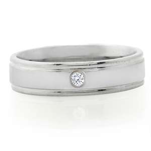 Perfect Wedding Band ft Brilliant Solitaire CZ. Size 5 / K