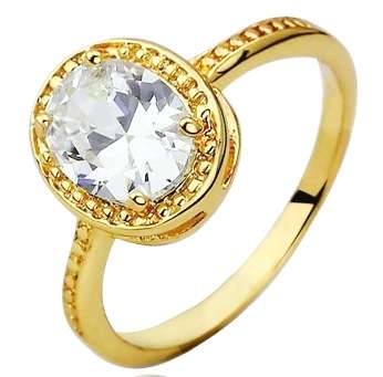 ~PER OCCASION~ "Victoria" 14kt Gold-filled Red CZ Ring - Size 7 / O