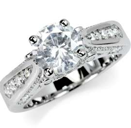 2.400ct Cr. Diamond Engagement Ring set in 925 SOLID Sterling Silver. Size 7 / O / 17.3mm