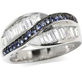 1.87ct Sim Sapphire and Diamonds 925 SOLID Sterling Silver Ring. Size 6 / M / 16.3mm