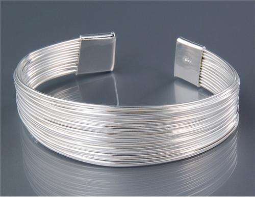 ASHA CRAFT -  925 Silver Wire Cuff Bangle - 13mm wide