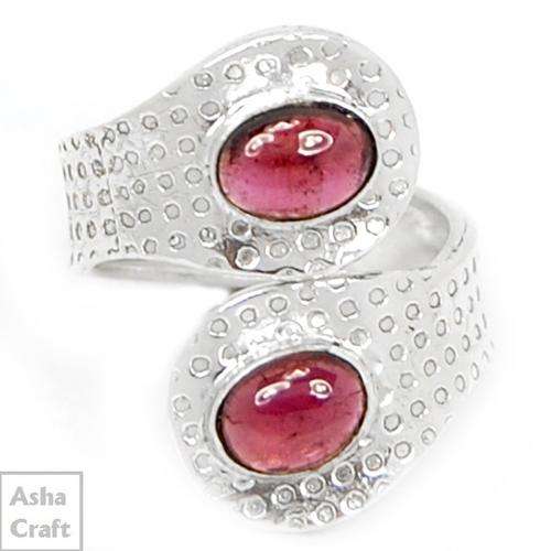 handcraft SOLID HEAVY 925 STERLING SILVER RHODOLITE GARNET JOURNEY RING
