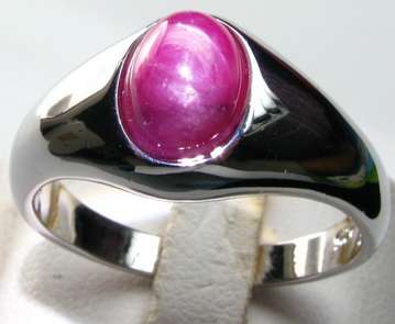 SOLID HEAVY 925 STERLING SILVER 4.950ct STAR RUBY RING - Size 10.5 / V