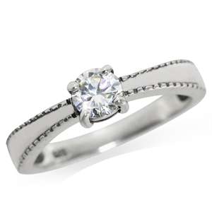EXQUISITE 0.50ct Sim Diamond Solitaire Ladies Engagement Ring. Size 7 / O / 17.3mm