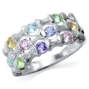 1.22ct Natural Tanzanite, Topaz, Tourmaline, Peridot, Citrine, Amethyst Ring. Size 6 / M / 16.3mm