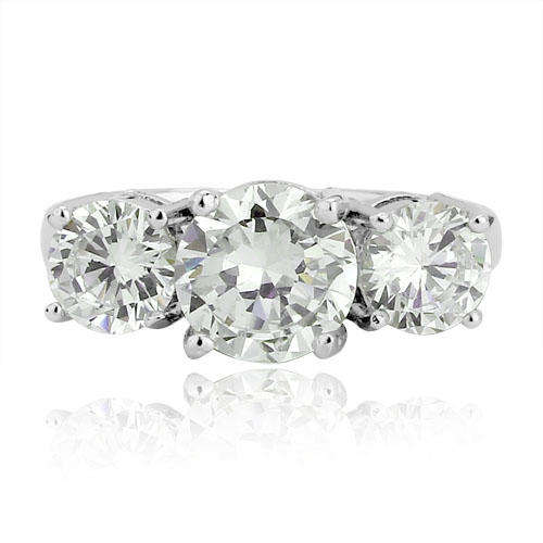 Luxurious Shining 1.25CT Rhodium Plated CZ Lady Ring