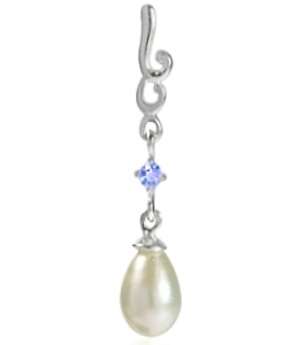 White Pearl and Tanzanite Pendant