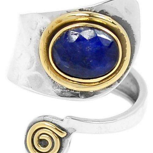 2.54 CARAT NATURAL MIDNIGHT BLUE SAPPHIRE 18K GOLD VERMEIL RING
