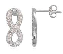INFINITY Full Cubics 925 Solid Sterling Silver Earrings
