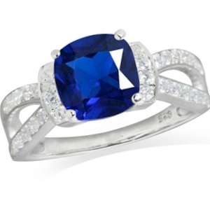BREATHTAKING 3.100ct. Cr. Blue Sapphire and Diamonds Ring. Size 9