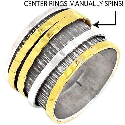 MULTI RINGS WIDE WEDDING BAND 9CT GOLD VERMEIL RING s.8.5