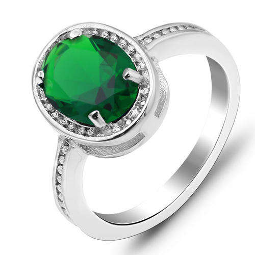 BRAND NEW 1.21ct Cr. Green Tsavorite Solitaire Halo Ring. Size 5/K