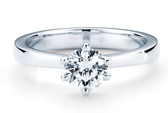 Brilliant cut 0.32 carat Cr. Diamond Solitaire ring. Size 8.5[R]