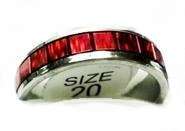 RED Bling Inlay Stainless Steel Ring. Size 9 / S
