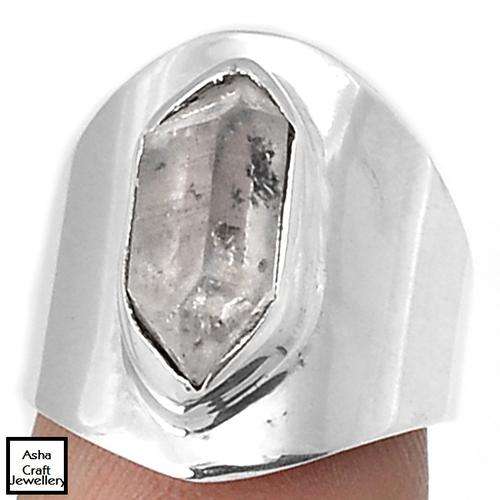 DESIGNER HERKIMER DIAMOND FINE 925 STERLING SILVER RING