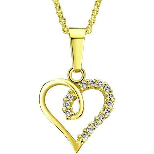 Beautiful 14ct Yellow Gold Plated Heart Accent Necklace