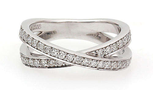 Beautiful Crossover Genuine 925 Sterling Silver Ring. Size 6[M]