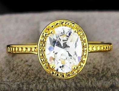 Stunning 1.21 carat Illusion Halo 14kt Yellow Gold plated Ring. Size 8 /Q