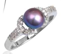 Inanna Collection* Genuine Peacock Pearl Ring* Genuine 925 STERLING SILVER* Size 7 O