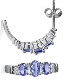 [WAS R1900!] Genuine 1.12ct Tanzanite Gemstone 925 Sterling Silver Earring