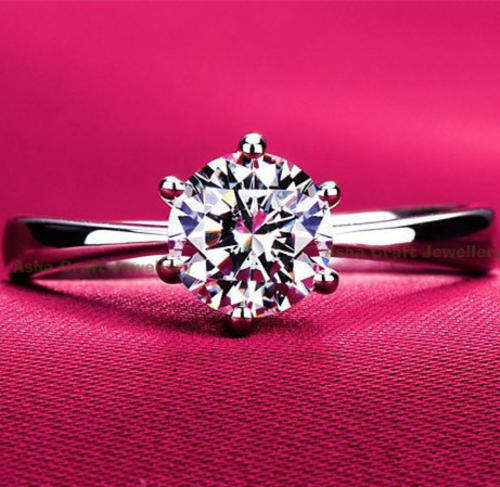 Breathtaking! 0.75ct Solitaire Hearts n Arrows Engagement Ring. Size 4.5