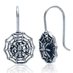 *STERLING SILVER GUARANTEE* Spider Web Hook Earrings