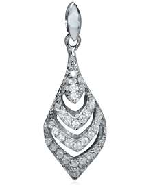 *STERLING SILVER GUARANTEE* Micro Pave Zircon Filigree Drop Pendant