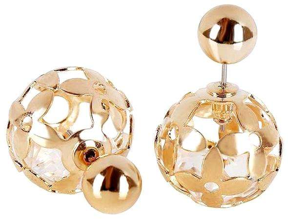 Gorgeous Statement Earrings, with "diamond" charms inside