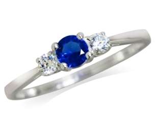 STUNNING!!! Cr.Sapphire & CZ 925 Sterling Silver Ring. Size 5 / J+