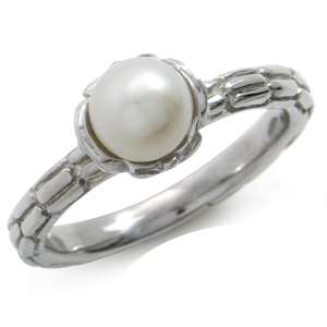 Freshwater Pearl 925 Sterling Silver Flower Ring. Size 4.5 / I