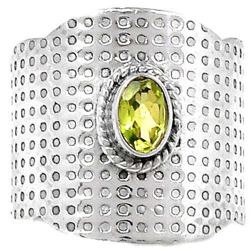 ONE-OF-A-KIND HANDMADE 0.50CT PERIDOT STERLING SILVER RING