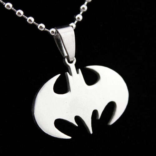 LAST ONE - Mens Stainless Steel Batman Pendant with 45cm Chain