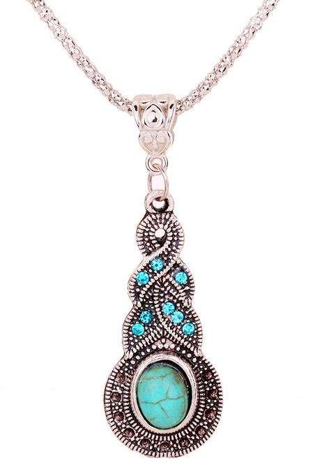 SALE MADNESS!!! Turquoise and Crystal Tibetan Silver Necklace